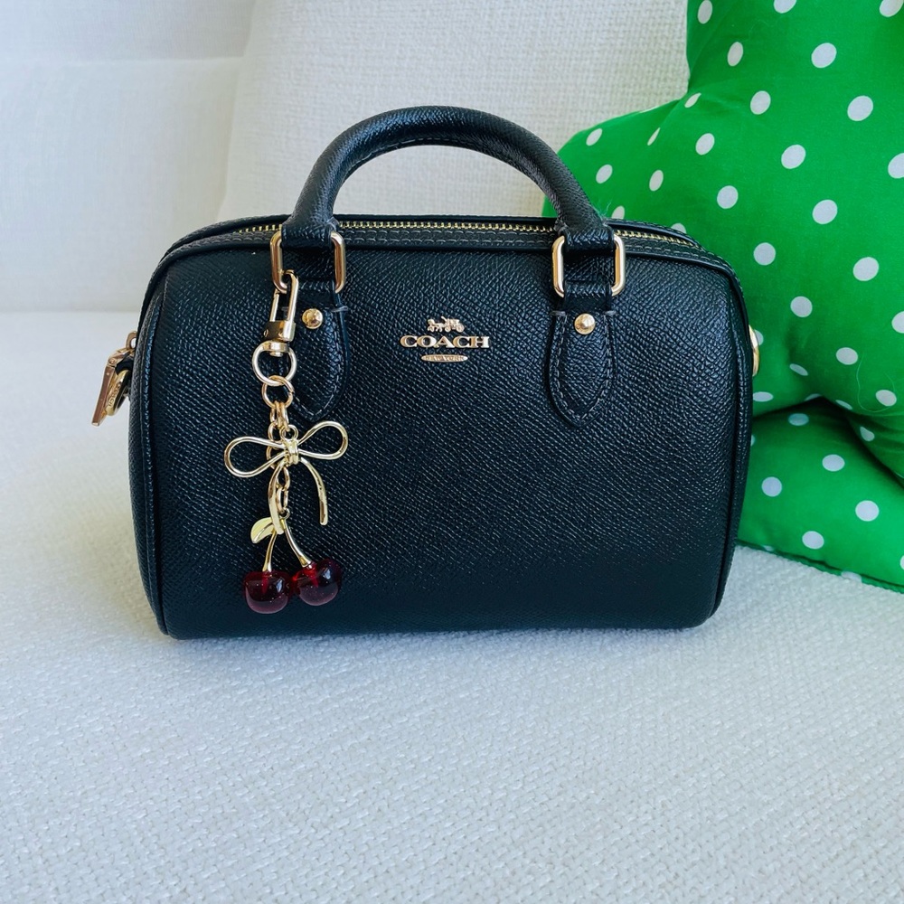 NWT Mini Gold and Red Cherry Purse Charm